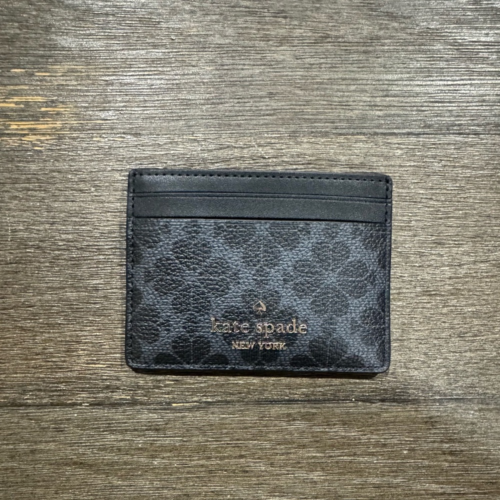 Kate Spade Black Floral Card Holder
